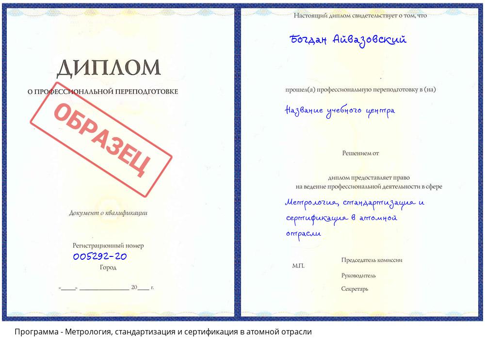 Метрология, стандартизация и сертификация в атомной отрасли Ижевск