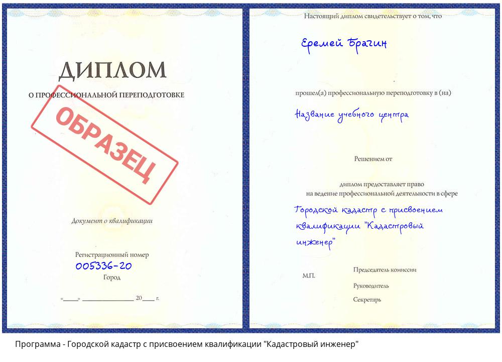 Городской кадастр с присвоением квалификации "Кадастровый инженер" Ижевск