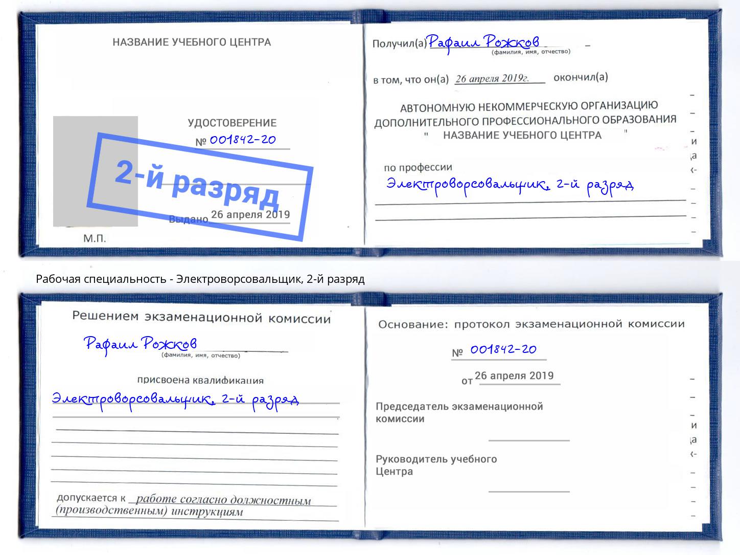 корочка 2-й разряд Электроворсовальщик Ижевск