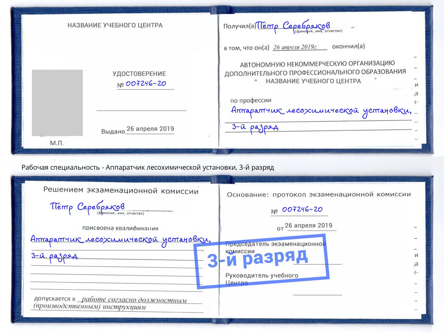 корочка 3-й разряд Аппаратчик лесохимической установки Ижевск